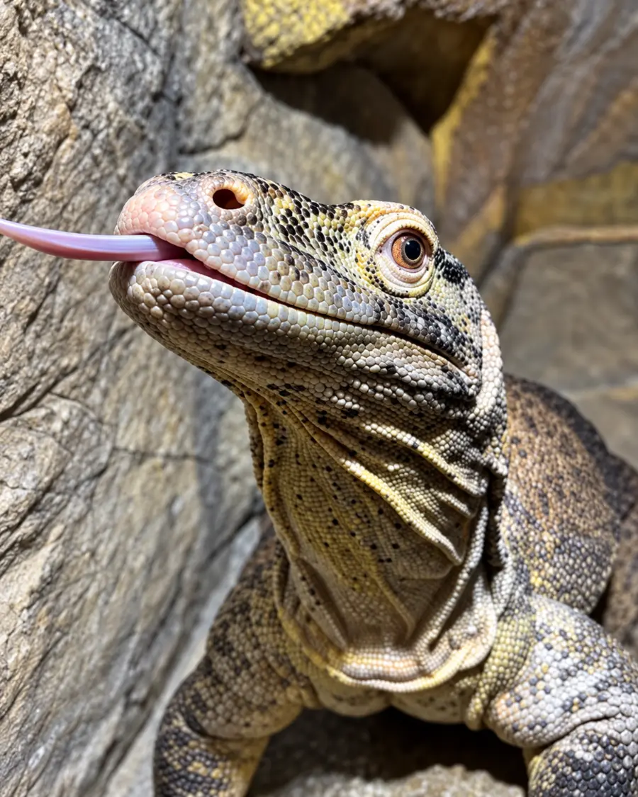 Необычная рептилия крупным планом
